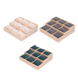 Maxbell Watch Tray Display Box Wood Necklace Display Tray for Bracelets Gifts Drawer Beige
