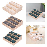 Maxbell Watch Tray Display Box Wood Necklace Display Tray for Bracelets Gifts Drawer Beige