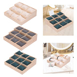 Maxbell Watch Tray Display Box Wood Necklace Display Tray for Bracelets Gifts Drawer Beige