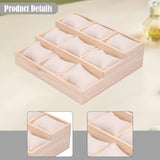 Maxbell Watch Tray Display Box Wood Necklace Display Tray for Bracelets Gifts Drawer Beige