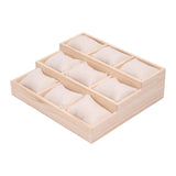 Maxbell Watch Tray Display Box Wood Necklace Display Tray for Bracelets Gifts Drawer Beige