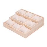 Maxbell Watch Tray Display Box Wood Necklace Display Tray for Bracelets Gifts Drawer Beige