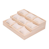 Maxbell Watch Tray Display Box Wood Necklace Display Tray for Bracelets Gifts Drawer Beige