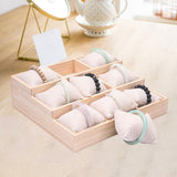 Maxbell Watch Tray Display Box Wood Necklace Display Tray for Bracelets Gifts Drawer Beige