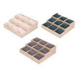Maxbell Watch Tray Display Box Wood Necklace Display Tray for Bracelets Gifts Drawer Beige