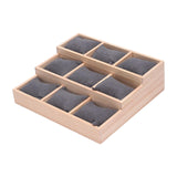 Maxbell Watch Tray Display Box Wood Necklace Display Tray for Bracelets Gifts Drawer Gray