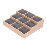 Maxbell Watch Tray Display Box Wood Necklace Display Tray for Bracelets Gifts Drawer Gray
