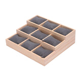 Maxbell Watch Tray Display Box Wood Necklace Display Tray for Bracelets Gifts Drawer Gray