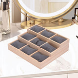 Maxbell Watch Tray Display Box Wood Necklace Display Tray for Bracelets Gifts Drawer Gray