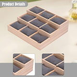 Maxbell Watch Tray Display Box Wood Necklace Display Tray for Bracelets Gifts Drawer Gray
