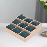 Maxbell Watch Tray Display Box Wood Necklace Display Tray for Bracelets Gifts Drawer Dark Green