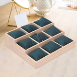 Maxbell Watch Tray Display Box Wood Necklace Display Tray for Bracelets Gifts Drawer Dark Green