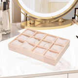 Maxbell Watch Jewelry Box Father Day Gifts Multifunctional 12 Slot Watch Travel Case Beige White Pillow