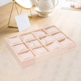 Maxbell Watch Jewelry Box Father Day Gifts Multifunctional 12 Slot Watch Travel Case Beige White Pillow