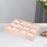 Maxbell Watch Jewelry Box Father Day Gifts Multifunctional 12 Slot Watch Travel Case Beige White Pillow