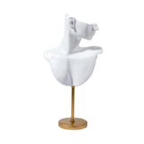 Maxbell Jewelry Mannequin Bust Jewelry Display Stand for Selling Retail Shop White
