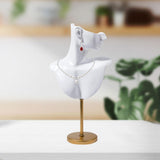 Maxbell Jewelry Mannequin Bust Jewelry Display Stand for Selling Retail Shop White
