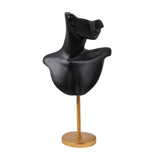 Maxbell Jewelry Mannequin Bust Jewelry Display Stand for Selling Retail Shop Black