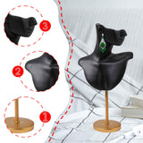 Maxbell Jewelry Mannequin Bust Jewelry Display Stand for Selling Retail Shop Black