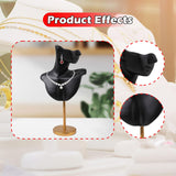 Maxbell Jewelry Mannequin Bust Jewelry Display Stand for Selling Retail Shop Black