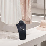 Maxbell Necklace Bust Display Stand Home Organization Shop Necklace Mannequin Holder 10.5cmx6.5cmx20cm Black