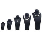 Maxbell Necklace Bust Display Stand Home Organization Shop Necklace Mannequin Holder 14cmx7cmx27cm Black