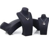 Maxbell Necklace Bust Display Stand Home Organization Shop Necklace Mannequin Holder 14cmx7cmx27cm Black