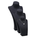 Maxbell Necklace Bust Display Stand Home Organization Shop Necklace Mannequin Holder 18.5cmx10cmx40cm Black