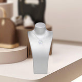 Maxbell Necklace Bust Display Stand Home Organization Shop Necklace Mannequin Holder 14cmx7cmx27cm Silver