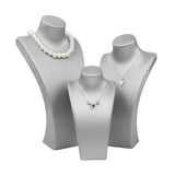 Maxbell Necklace Bust Display Stand Home Organization Shop Necklace Mannequin Holder 16cmx8.5cmx32cm Silver