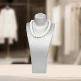 Maxbell Necklace Bust Display Stand Home Organization Shop Necklace Mannequin Holder 16cmx8.5cmx32cm Silver