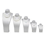 Maxbell Necklace Bust Display Stand Home Organization Shop Necklace Mannequin Holder 18.5cmx10cmx40cm Silver