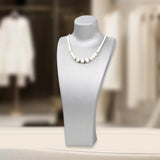Maxbell Necklace Bust Display Stand Home Organization Shop Necklace Mannequin Holder 18.5cmx10cmx40cm Silver