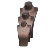 Maxbell Necklace Bust Display Stand Home Organization Shop Necklace Mannequin Holder 8cmx4.5cmx14cm Brown