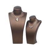 Maxbell Necklace Bust Display Stand Home Organization Shop Necklace Mannequin Holder 8cmx4.5cmx14cm Brown