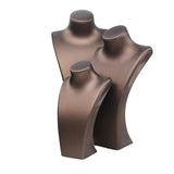 Maxbell Necklace Bust Display Stand Home Organization Shop Necklace Mannequin Holder 8cmx4.5cmx14cm Brown
