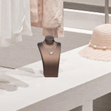 Maxbell Necklace Bust Display Stand Home Organization Shop Necklace Mannequin Holder 8cmx4.5cmx14cm Brown