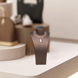 Maxbell Necklace Bust Display Stand Home Organization Shop Necklace Mannequin Holder 14cmx7cmx27cm Brown