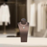 Maxbell Necklace Bust Display Stand Home Organization Shop Necklace Mannequin Holder 14cmx7cmx27cm Brown