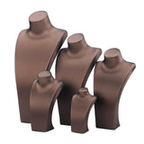 Maxbell Necklace Bust Display Stand Home Organization Shop Necklace Mannequin Holder 16cmx8.5cmx32cm Brown
