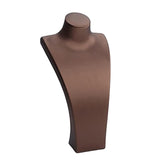 Maxbell Necklace Bust Display Stand Home Organization Shop Necklace Mannequin Holder 16cmx8.5cmx32cm Brown