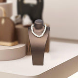 Maxbell Necklace Bust Display Stand Home Organization Shop Necklace Mannequin Holder 16cmx8.5cmx32cm Brown