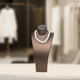 Maxbell Necklace Bust Display Stand Home Organization Shop Necklace Mannequin Holder 16cmx8.5cmx32cm Brown