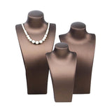 Maxbell Necklace Bust Display Stand Home Organization Shop Necklace Mannequin Holder 18.5cmx10cmx40cm Brown