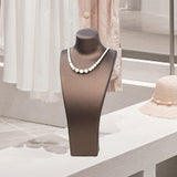 Maxbell Necklace Bust Display Stand Home Organization Shop Necklace Mannequin Holder 18.5cmx10cmx40cm Brown