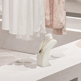 Maxbell Necklace Bust Display Stand Home Organization Shop Necklace Mannequin Holder 8cmx4.5cmx14cm White