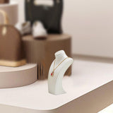 Maxbell Necklace Bust Display Stand Home Organization Shop Necklace Mannequin Holder 10.5cmx6.5cmx20cm White