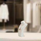 Maxbell Necklace Bust Display Stand Home Organization Shop Necklace Mannequin Holder 10.5cmx6.5cmx20cm White