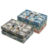 Maxbell Watch Tray Linen Bracelet Bangle Jewelry Organizer Box for Drawer Store Home gray