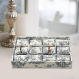 Maxbell Watch Tray Linen Bracelet Bangle Jewelry Organizer Box for Drawer Store Home gray